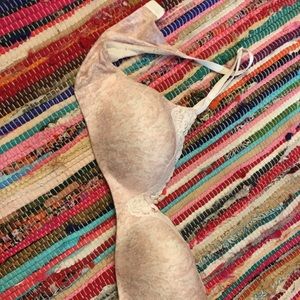 light pink and white bra